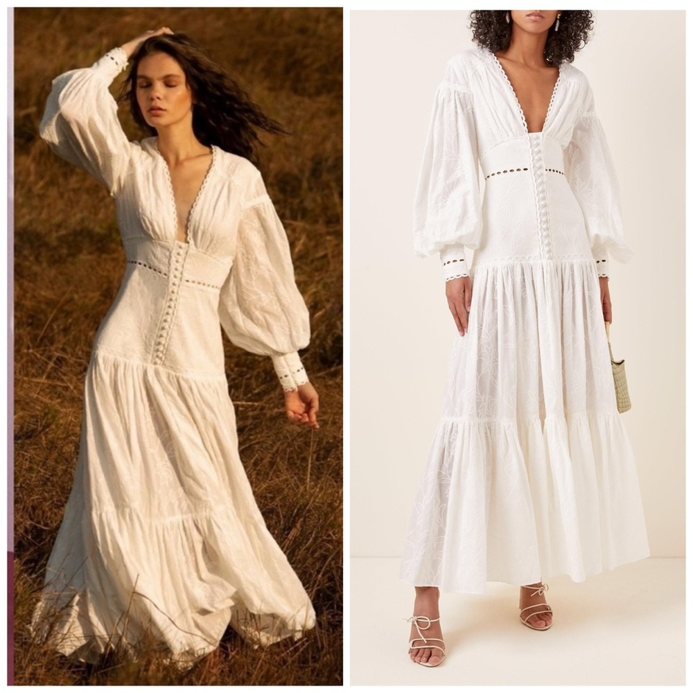 ACLER Women's Hender Cotton-eyelet Maxi Dress In ivory Size 4 New With Tags​